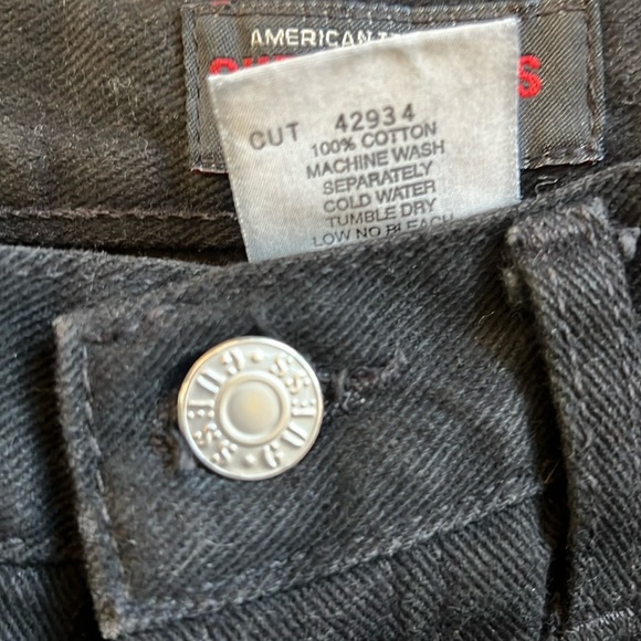 Vintage 90’s Y2K Guess High-Rise Black Denim Jeans Button-Fly Slim Fit USA 26x30 - Picture 5 of 14